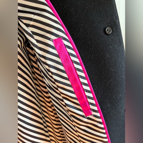 Kate Spade Wool Peacoat with Mink Faux Fur Collar - Picture 4 of 8